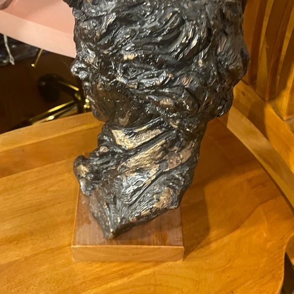 Vintage 1960s Beethoven Hand sculptured Austin Productions Statue on wood signed - Picture 7 of 12